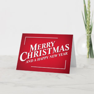 Cartão De Festividades Editable Bright Red Merry Christmas Greetings Card