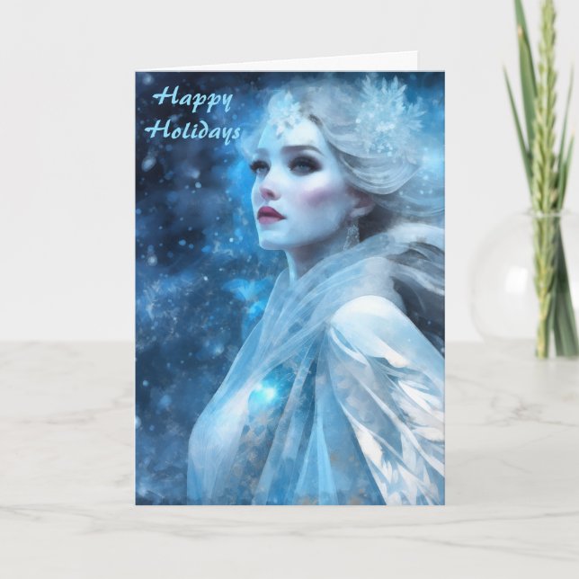 Cartão De Festividades Eethal Frozen Snow Queen Fantasy Art (Frente)