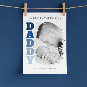 Cartão De Festividades Efeito de Foto com Papai Escovando Dia dos Pais
