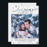 Cartão De Festividades Efeito de Texto Correspondente à Cor da Foto do Ha<br><div class="desc">Esta divertida design Hanukkah combina um efeito de texto moderno com um tema tradicional — sua foto determina a cor da tipografia do script "Happy", assim como as faíscas e os flocos de neve! Altere a imagem, altere o esquema de cores! Isso é divertido, certo? #Feliz #Hanukkah #Feriados || Este...</div>