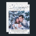 Cartão De Festividades Efeito de Texto Correspondente à Cor da Foto do Ha<br><div class="desc">Esta divertida design Hanukkah combina um efeito de texto moderno com um tema tradicional — sua foto determina a cor da tipografia do script "Happy", assim como as faíscas e os flocos de neve! Altere a imagem, altere o esquema de cores! Isso é divertido, certo? #Feliz #Hanukkah #Feriados || Este...</div>