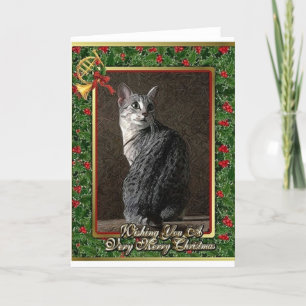 Cartão De Festividades Egyptian Mau Cat Blank Christmas Card