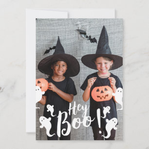 Cartão De Festividades Ei, Boo! Foto da Família Spooky Halloween