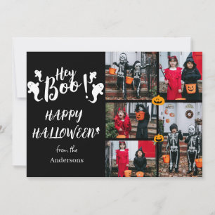 Cartão De Festividades Ei Boo! Foto de família assustadora de Halloween