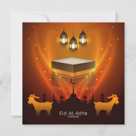 Cartão De Festividades Eid Al Adha Mubarak Kaba Shareef Cabra Islâmico