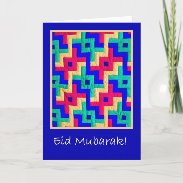 Cartão De Festividades Eid Card - Islamic Design Quilt (Frente)