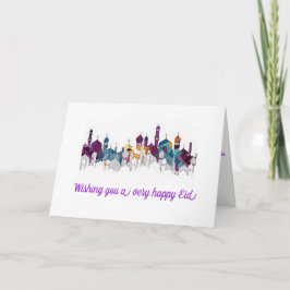Cartão De Festividades Eid card with mosque art
