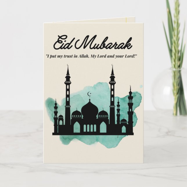 Cartão De Festividades Eid cards| luxury Eid Mubarak Cards|  (Frente)