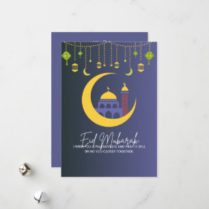Cartão De Festividades Eid Mubarak Azul