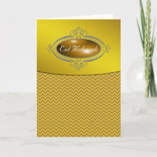 Cartão De Festividades Eid Mubarak Gold Chevron