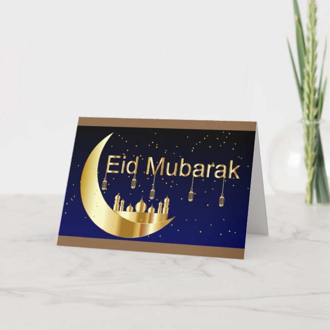 Cartão De Festividades eid mubarak greeting card  (Frente)