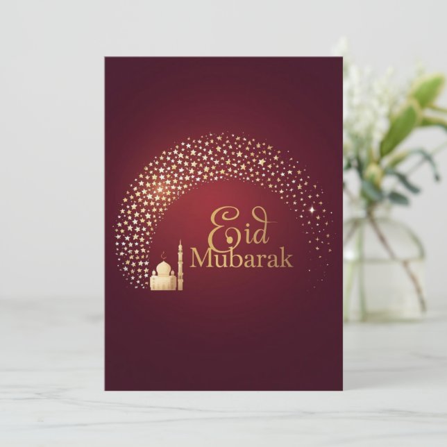 Cartão De Festividades Eid Mubarak Modern Personalized card (Em pé/Frente)