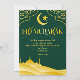 Cartão De Festividades Eid Mubarak Nome Personalizado Elegante Moderno Ve