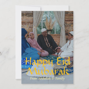 Cartão De Festividades Eid Mubarak Ramadan Eid Al-fitr Elegante Foto Dour