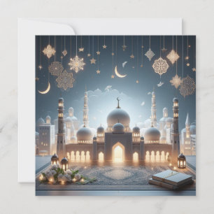 Cartão De Festividades Eid Mubarak Ramadan Saudação Personalizável