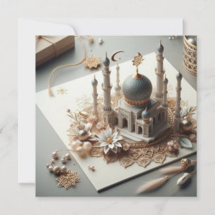Cartão De Festividades Eid Mubarak Ramadan Saudação Personalizável