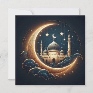 Cartão De Festividades Eid Mubarak Ramadan Saudação Personalizável Ho