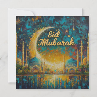 Cartão De Festividades Eid Mubarak Ramadan Texto de Saudações Personalizá