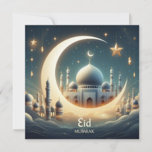 Cartão De Festividades Eid Mubarak Ramadan Texto de Saudações Personalizá