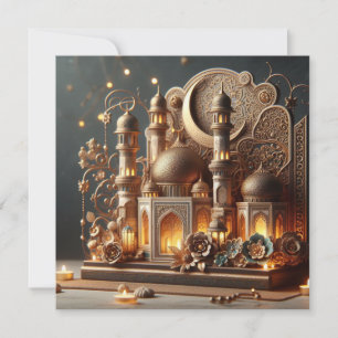 Cartão De Festividades Eid Mubarak Ramadan Texto de Saudações Personalizá