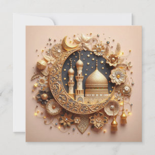 Cartão De Festividades Eid Mubarak Saudação Personalizável do Ramadan