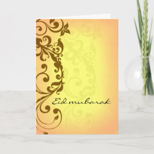 Cartão De Festividades Eid mubarak - yellow greeting card