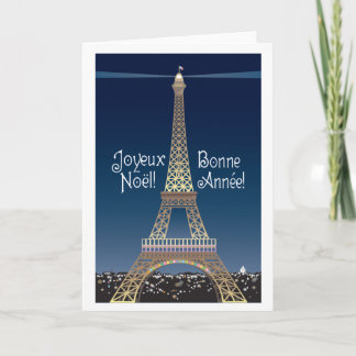 Cartão De Festividades Eiffel Tower Christmas Greeting Card