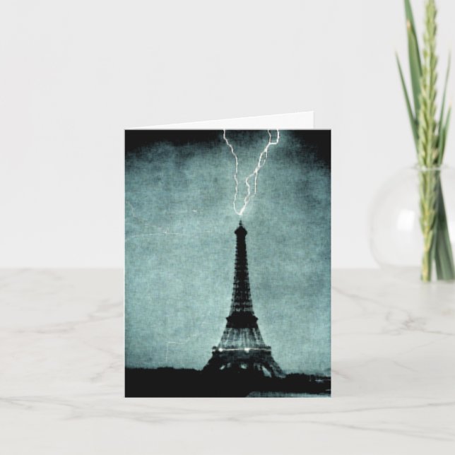 Cartão De Festividades Eiffel Tower Love Valentine's Card (Frente)