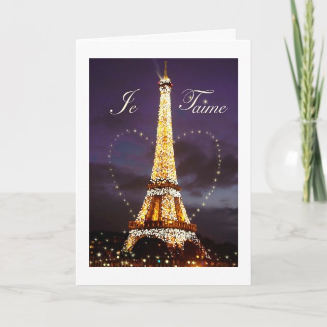 CARTÃO DE FESTIVIDADES EIFFEL TOWER PARIS I LOVE YOU VALENTINE (Frente)