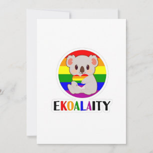 Cartão De Festividades Ekoalaty Equality Gay Koala Bear Engraçado LGBT Ra