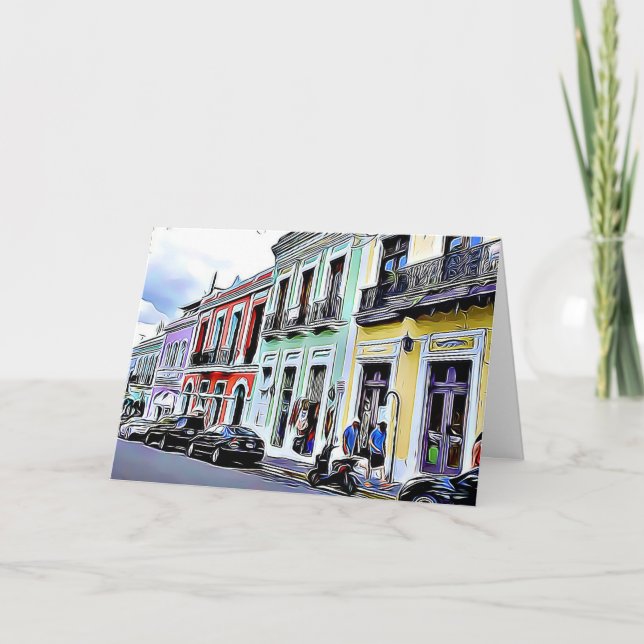 Cartão De Festividades El Viejo San Juan, Puerto Rico Feliz Nadidad (Frente)