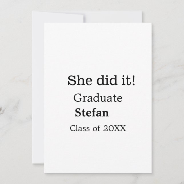 Cartão De Festividades Ela fez isso formando adicionar a classe de nome d (Frente)