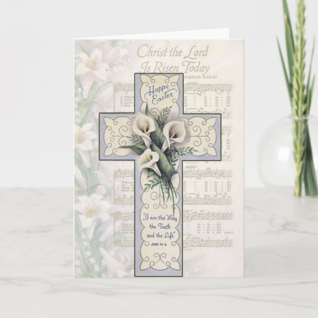 Cartão De Festividades Ele é risen Páscoa. (Frente)