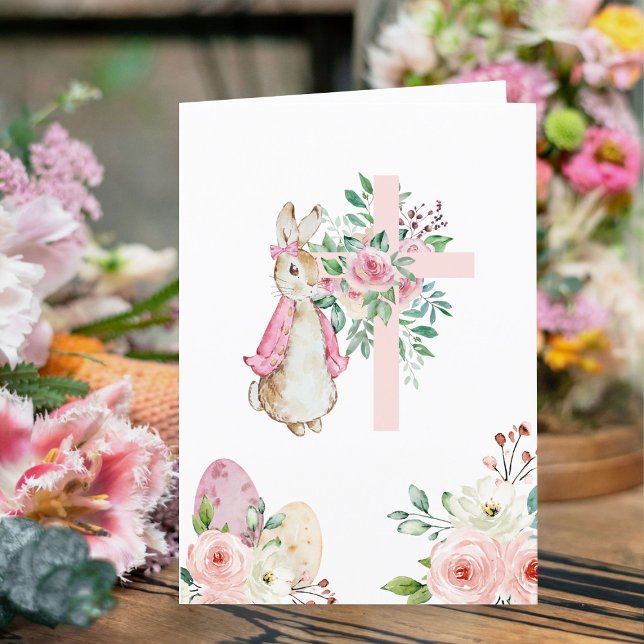 Cartão De Festividades Ele é Risen Peter Rabbit Cross (Criador carregado)