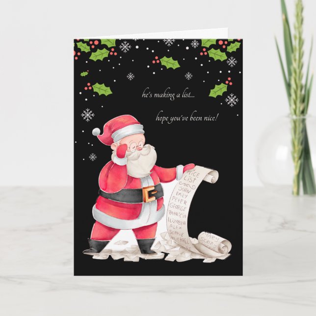 Cartão De Festividades Ele Está Fazendo Uma Foto De Natal Carta V. (Frente)