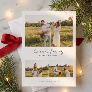 Cartão De Festividades Ele Veio Para Nós Família Religiosa 3 Foto Natal