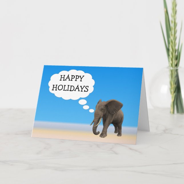 Cartão De Festividades Elefante de Feliz Feriado (Frente)