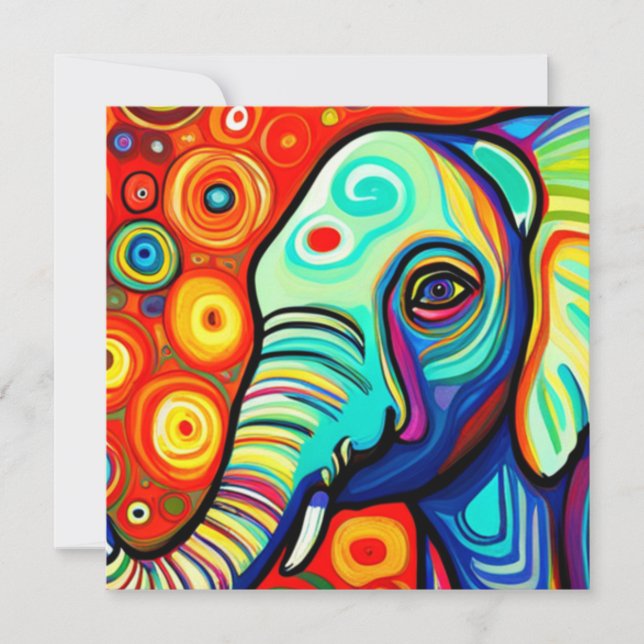 Cartão De Festividades Elefante excêntrico (Frente)