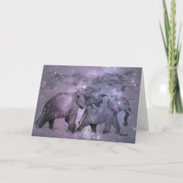 Cartão De Festividades Elefantes personalizáveis no inverno