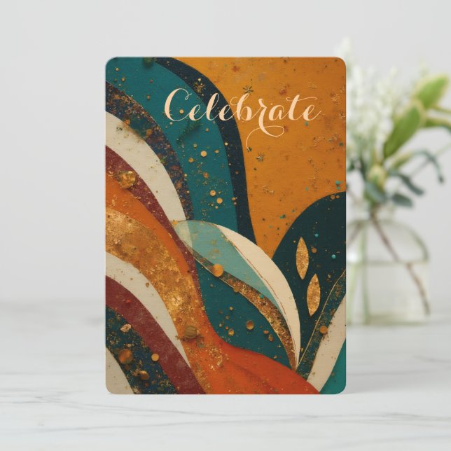 Cartão De Festividades Elegância das Festas de Kwanzaa  (Em pé/Frente)