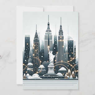 Cartão De Festividades Elegância de Férias em Nova York - Natal Personali