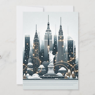 Cartão De Festividades Elegância de Férias em Nova York - Natal Personali