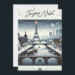 Cartão De Festividades Elegância de Inverno Parisiense, Cidade das luzes<br><div class="desc">Entre em um mundo encantado de inverno parisiense com nosso cartão de Natal "Elegância Invernal Parisiense". Este cartão requintado captura o romance e o charme de Paris durante a época festiva. Desde as luzes cintilantes ao longo do Sena até a majestosa Torre Eiffel iluminada com alegria natalina, cada elemento deste...</div>