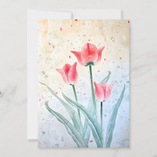 Cartão De Festividades Elegância de Tulipas de Blushing