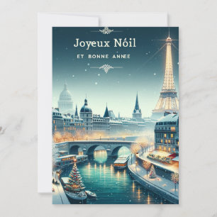 Cartão De Festividades Elegância Invernal Parisiense