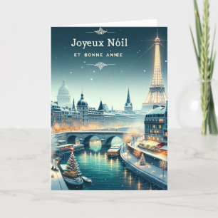 Cartão De Festividades Elegância Invernal Parisiense