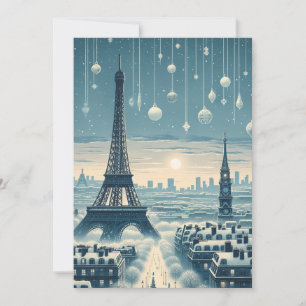 Cartão De Festividades Elegância Invernal Parisiense - Natal na Cidade