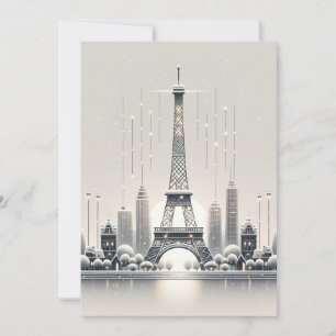 Cartão De Festividades Elegância Invernal Parisiense - Natal na Cidade