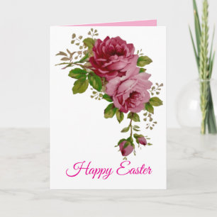 Cartão De Festividades Elegância Rosa Vintage