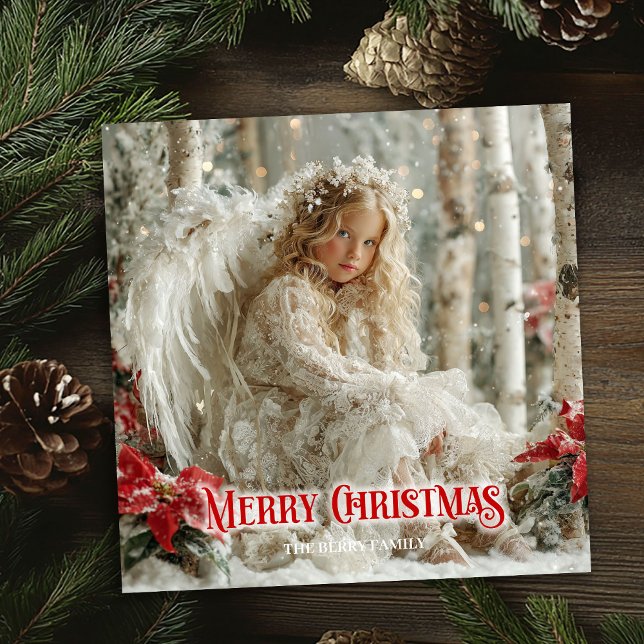 Cartão De Festividades Elegant angelic angel red gold festive radiance  (Elegant angelic angel red gold festive radiance card)